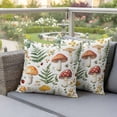 thumbnail image 4 of Spring Plant Pillow Covers 2 Pack Flower Mushroom Leaf Pillowcase Waterproof Outdoor Throw Pillow Cover for Patio Garden Square Cushion 20”x20”, 4 of 9