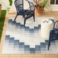 thumbnail image 2 of NICOLE MILLER NEW YORK Patio Country Ombre Chevron Indoor Outdoor Area Rug, UV Fade Resistant, Low Pile, Navy Blue/Cream, 7'9"x10'2", 2 of 10