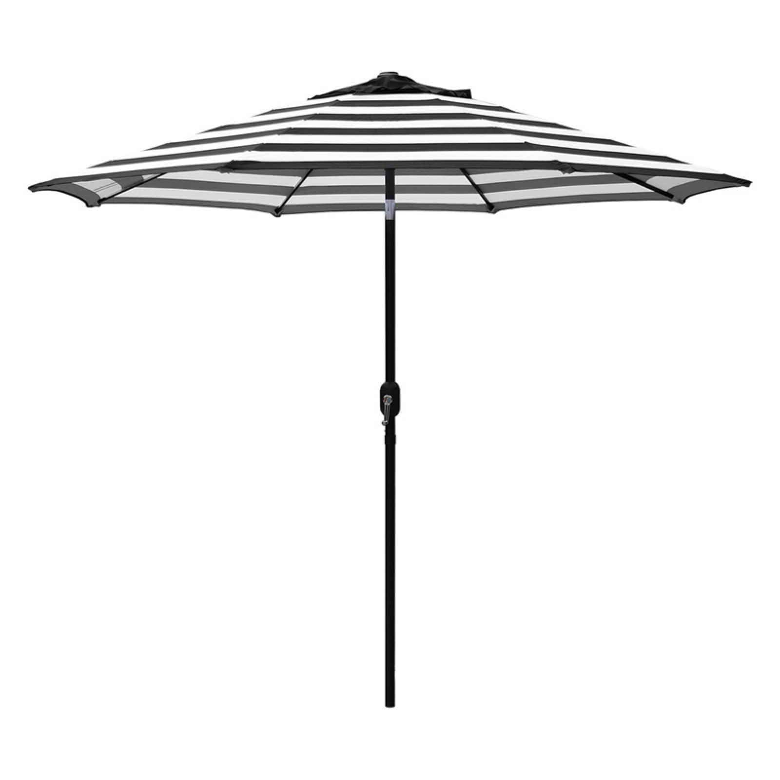 Abble 9 ft. Stripe Crank and Tilt Patio Umbrella