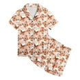 thumbnail image 1 of Hiiyo Big Girl's Pajama Set Butterfly Print Button-Down Shirt Shorts Outfits Sleepwear, 1 of 3