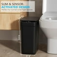 thumbnail image 3 of 3Pack Bathroom Small Trash Can with Lid, 2.6 Gallon Touchless Automatic Garbage Can Slim Waterproof Motion Sensor Smart Trash Bin for Bedroom, Office, Living Room-Black, 3 of 14
