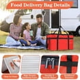 thumbnail image 6 of Insulated Food Delivery Bag, XXXL Insulated Reusable Grocery Cooler/Hot Bags, Tote Bag for Shopping/Travel/Doordash, Catering Bag Doordash 23x14x15, Red, 1-Pack, 6 of 7