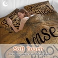 thumbnail image 3 of Please Remove Your Shoes Twin Size Comforter Set, Vintage Distressed Letters Wood Grain Bedding for All Seasons, 4 Pcs Bed Set, 1 Quiltcover (68"x86") ,1Sheet(67"x116"), 2Pillowcases (30"x20"), 3 of 12