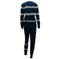 thumbnail image 7 of Avamo Ladies Nightwear Suit 2 Pieces Pjs Sleep Pajamas Set Lounge Elastic Waist Trousers Sleepwear Outfits Tie Dye Crew Neck Home Clothes Dark Blue M, 7 of 7