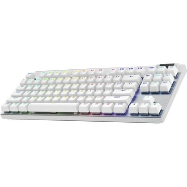 Logitech G PRO X TKL Lightspeed Gaming Keyboard - Wireless Connectivity - Bluetooth - 32.81 ft - 2.40 GHz - USB 2.0 Interface - RGB LED - PC - Mechanical Keyswitch - White