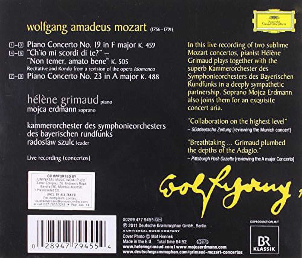 H L Ne Grimaud - Piano Concertos Nos 19 & 23 - Music & Performance - CD