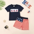 thumbnail image 2 of Toddler Boy Outfits Baby Boys Clothes Sets Kids Spring Summer Round Neck Printed Sleeveless Casual 3 6 12 18 24 Months 3T Tees and Shorts Tee & Set 2 Piece, 2 of 6