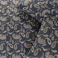 thumbnail image 4 of Superior 3-Count 145 GSM Navy Blue Paisley Cotton Flannel Sheet Set, Twin, 4 of 6