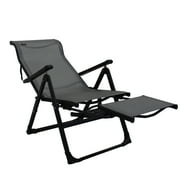 Caravan Sports Ergo+ Patio Folding Chair Gray, Flip Out Footrest, 300 LBS Weight Capacity, 7 Recline Positions