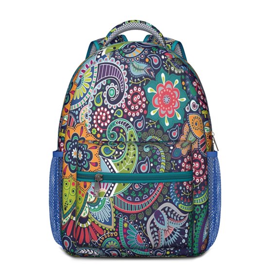 Earthy Bohemian Backpack - Waterproof & Stylish with Adjustable Shoulder Straps for Teens