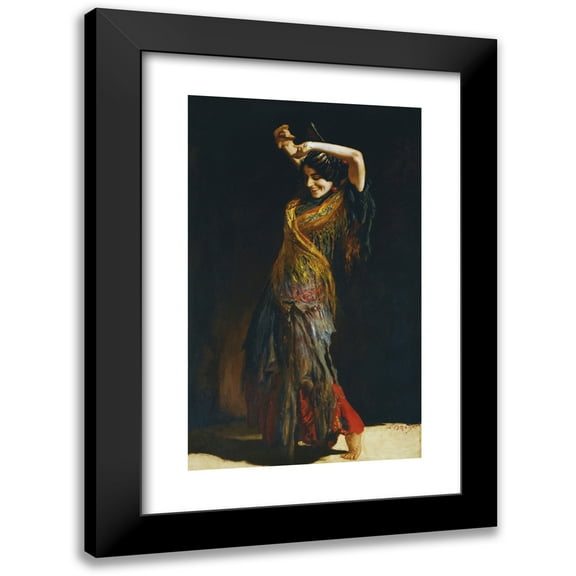Leopold Schmutzler 10x14 Black Modern Framed Museum Art Print Titled - The Flamenco Dancer