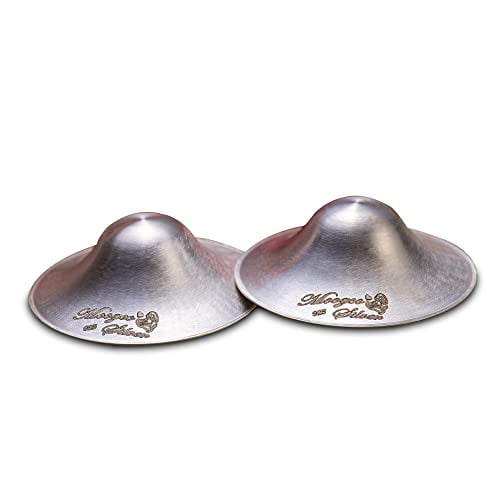 Nipple Shields for Nursing Newborn - Silver Nursing Cups XL - Newborn Essentials Must Haves - Soothe and Protect Your Nursing Nipples - The Original Silver Nursing Cups - 925 Silver XL