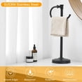thumbnail image 5 of 17 Inch Matte Black Stand Towel Bar Hanger Hand Towel Bar Bathroom Vanity Countertop Towel Holder Free Standing Stainless Steel Towel Ring Hardware Accessories Towel Rack, 5 of 8