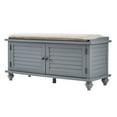 Weston Home Entryway Storage Bench with Cushion, Frost Gray