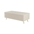 thumbnail image 6 of Miniyam Modern Corduroy Upholstered Ottoman with Metal Legs, Storage Bench for Bedroom,Living Room,Beige, 6 of 7