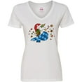 thumbnail image 3 of Inktastic Cute Christmas Unicorn with Cookies Women's V-Neck T-Shirt, 3 of 5
