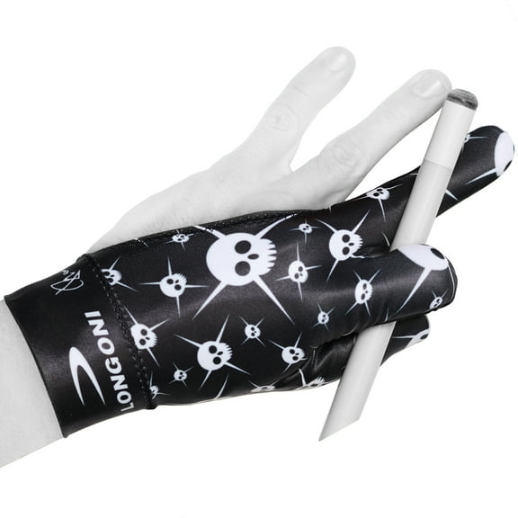 Longoni Billiard Pool Cue Glove Fancy Skull 4 for Left hand