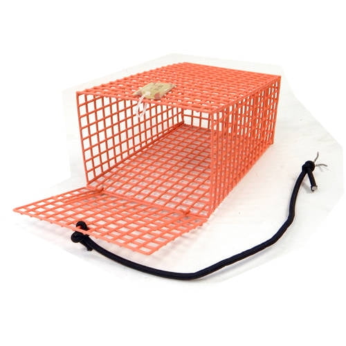 PVC RED Commercial Grade Crab Pot Trap With 50 Foot Line & ORANGE 5x11 Float 