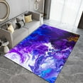 thumbnail image 3 of Blue Abstract Marble Area Rug, Creative Modern Art Soft Washable Rugs, Stain Resistant Indoor Low Pile Carpet, Easy Clean Floor Mat Rug for Living Room Bedroom Entryway 4x6ft, 3 of 7
