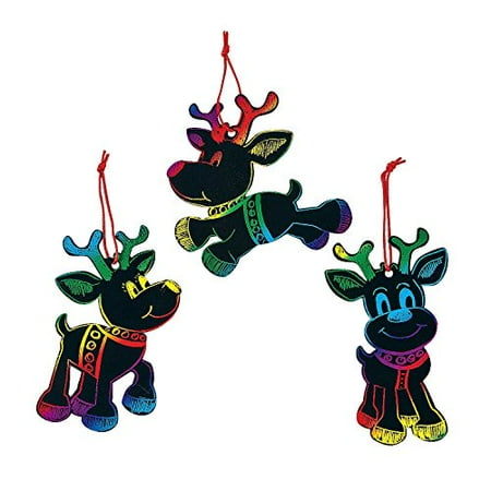 Ornament Express Coupon Code Magic Color Scratch Reindeer Christmas Ornaments (24 Pcs) - Crafts for Kids & Ornament Crafts ()