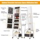 thumbnail image 3 of 360-degree swiveling mirror jewelry gabinete - tamaño completo-length mirror, lockable almacenamiento con cajón y wheels, blanca, 3 of 6