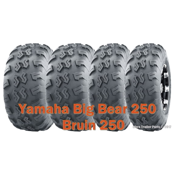 Set 4 WANDA ATV UTV Tires 22x7-10 & 22x10-10 for Yamaha Big Bear 250 Bruin 250