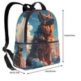 thumbnail image 4 of Lsque Colorful Cloud Shepherd Dog Pattern Backpack – School Travel Canvas Daypack with Ergonomic Padded Straps, Multiple Compartments & Leather Handle, 4 of 5