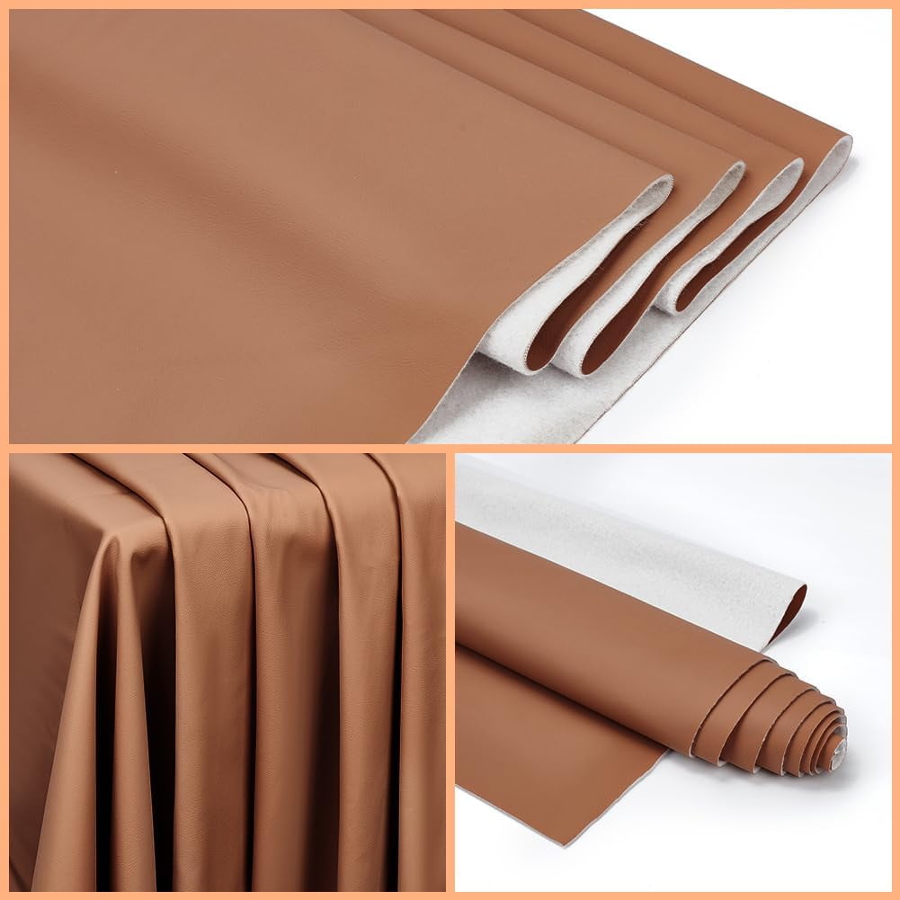 Leather Fabric Upholstery Leather Marine Vinyl Fabric Soft Leather Material for Sofa Bags Chairs Car Seats DIY Crafts Chocolate 39×59 inch Chocolate DIY