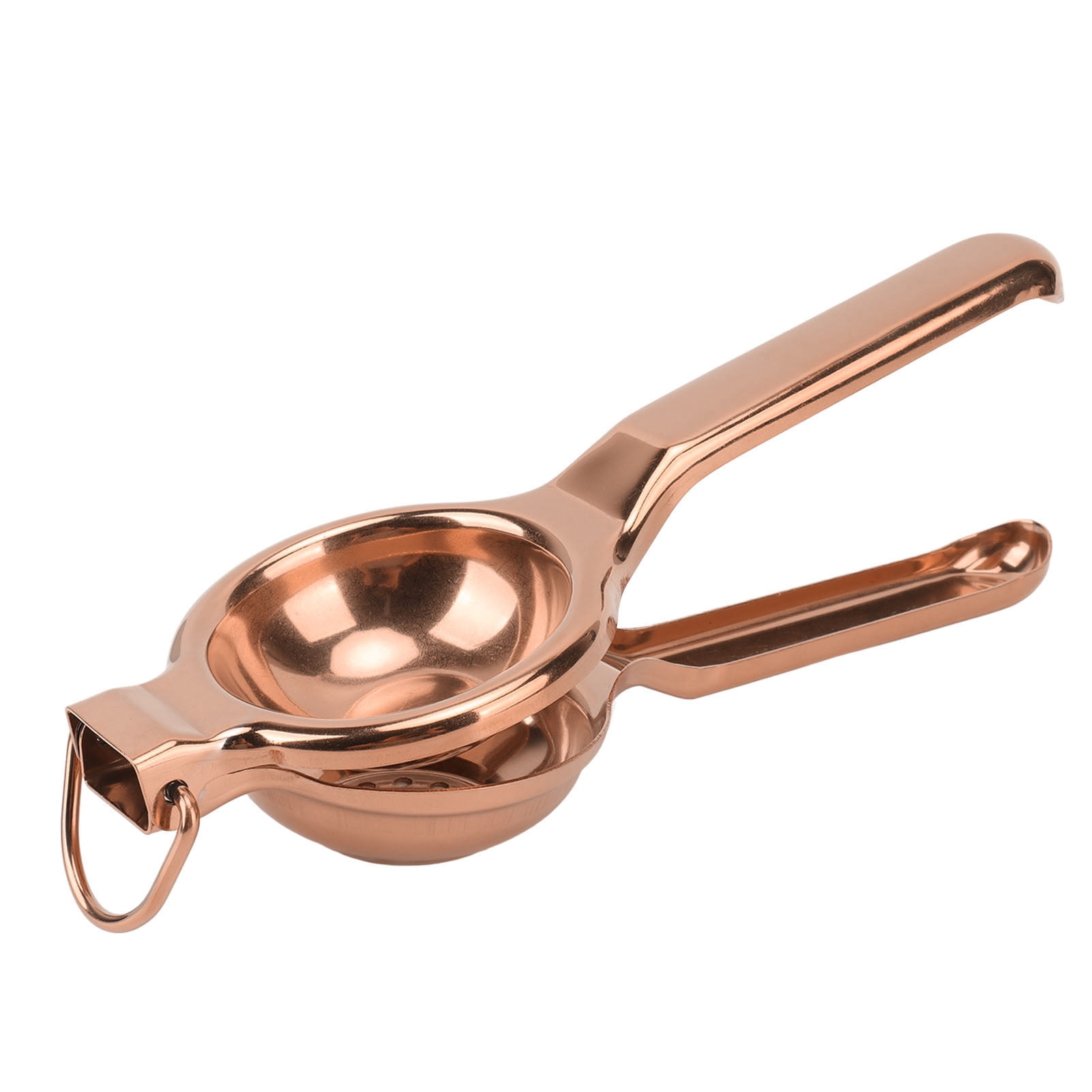 Lemon Squeezer Stainless Steel Ergonomic Ultra Long Handle Hand Held Juicer  With Lifting Ring for Kitchen Rose Gold