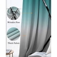 thumbnail image 3 of Teal Gray Ombre Blackout Curtains for Bedroom Living Room Darkening Curtains 54 Inch Long Black Hockey Sticks Minimalist Style Short Curtain for Small Window Treatment Grommet Drapes 52"x54"x2, 3 of 9