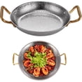 thumbnail image 1 of SVRITE Poêle à Paella Espagnole avec Poignées Doubles Rivetées - Poêle en Acier Inoxydable pour Recettes de Paella et de Riz - Poêles Antiadhésives Non Revêtues pour Maisons Ou Restaurants (22cm, Argent), 1 of 1
