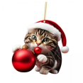 thumbnail image 1 of 2x Decoración Navideña de Gato, Figura de Gato 2023, Bonita Ventana, Chimenea, Adorno Colgante para de Navidad Navideño, Colgantes para de 2 piezas, 1 of 8