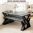 thumbnail image 3 of Kojooin Kitchen Table with Benches, Dining Table Set for 4, Saving Space Dining Room Table Set for Kitchen, Dining Room, Apartment, Sturdy Metal Frame, 3 of 7