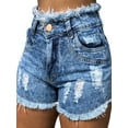 thumbnail image 1 of Julyccc Women Ripped High Waist Shorts Jeans Denim Hot Pants, 1 of 2