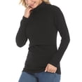 thumbnail image 5 of felwors Shirts for Women Cotton Turtleneck Breastfeeding Tees Long Sleeve Maternity Top Comfort Pregnancy Blouse 2025 Black, M, 5 of 7