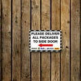 thumbnail image 5 of 8"x12" Metal Sign Please Deliver All Packages to Side Door Left Arrow Delivery Metal Tin Sign for Delivery Driver, 5 of 7