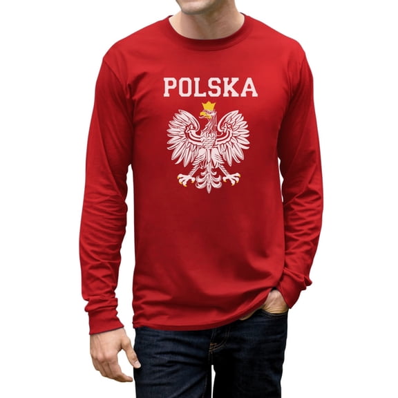 TeeStars Men's - Polska Est Soccer Team Long Sleeve T-Shirt XX-Large Red