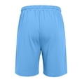thumbnail image 4 of Men Casual Solid Side Split Pocket Elastic Waist Straight Half Shorts Pants Sport Pants, 4 of 7