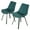 Blue, variant on Cortesi Home Azov Swivel Dining Chairs in Deep Aqua Faux Leather, Set of 2