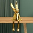thumbnail image 4 of kurtrusly Sitting Rabbit Ornament Bunny Figurine for Bookshelf Living Room Bedroom Golden L 1Set, 4 of 6