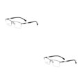 thumbnail image 3 of Guardurnaity Gafas de medio marco de Metal Unisex para hombres y mujeres, gafas miopes de cara grande, gafas sin receta para ordenador diario Plata 2piezas, 3 of 6