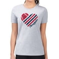 thumbnail image 4 of Women's G-III 4Her by Carl Banks  Heather Gray Los Angeles Angels Heart Graphic Fitted T-Shirt, 4 of 5