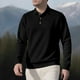thumbnail image 1 of pstuiky camisetas de manga larga para hombre, Blusa/camiseta informal de manga larga con cuello vuelto de color liso para hombre tops de invierno para hombre m, 1 of 3