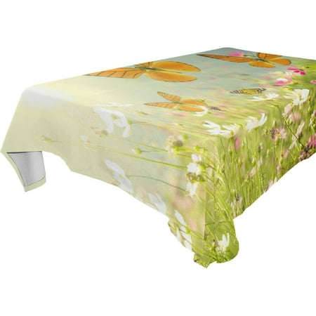

POPCreation Yellow Butterfly Tablecloth 60x84 inches
