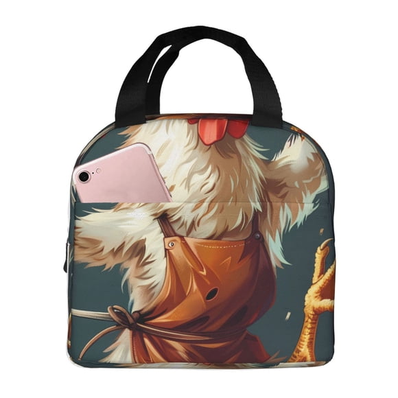 Vsdgher Chef Chicken With Beer Bottles Print Lunch Bag, Lunch Box for Women Adult Men, Lunch Tote Insulated Cooler Lunch Container for Work/Office/Picnic/Travel