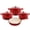 Red, variant on CAANNASWEIS 7 Piece Cast Iron Cookware Set, Pre-Seasoned Heavy Duty Pots and Pans Collection for Home Kitchen, Induction Compatible