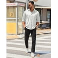 thumbnail image 4 of COOFANDY Mens Long Sleeve Button Down Shirts Wrinkle Free Dress Shirts for Men, 4 of 7