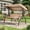 Brown, variant on Resenkos Outdoor Gliding Seating for Backyard, Detachable Cushions Side Pockets 3-Person Patio Canopy Swing, Brown