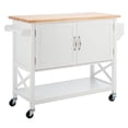 thumbnail image 3 of SAFAVIEH Kesler 2-Door 1 Shelf Kitchen Cart White / Natural, 3 of 7