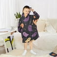 thumbnail image 6 of FORMRS Wearable Blanket Hoodie with Sleeves for Kids Cozy Flannel Sweatshirt, Halloween Purple Ghosts, 6 of 7